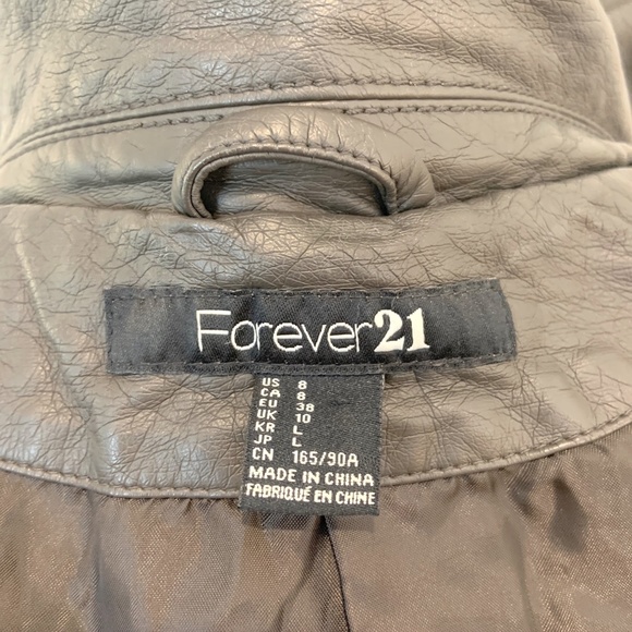 NWOT Charcoal Grey Leather Jacket - Picture 7 of 12